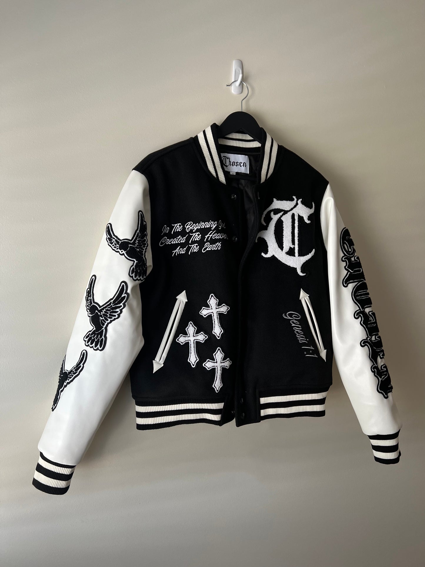 Mens Full Length In the Beginning Varsity Jacket