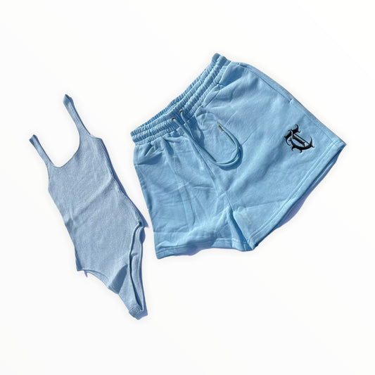 Chosen Shorts Set (Baby Blue, Black)