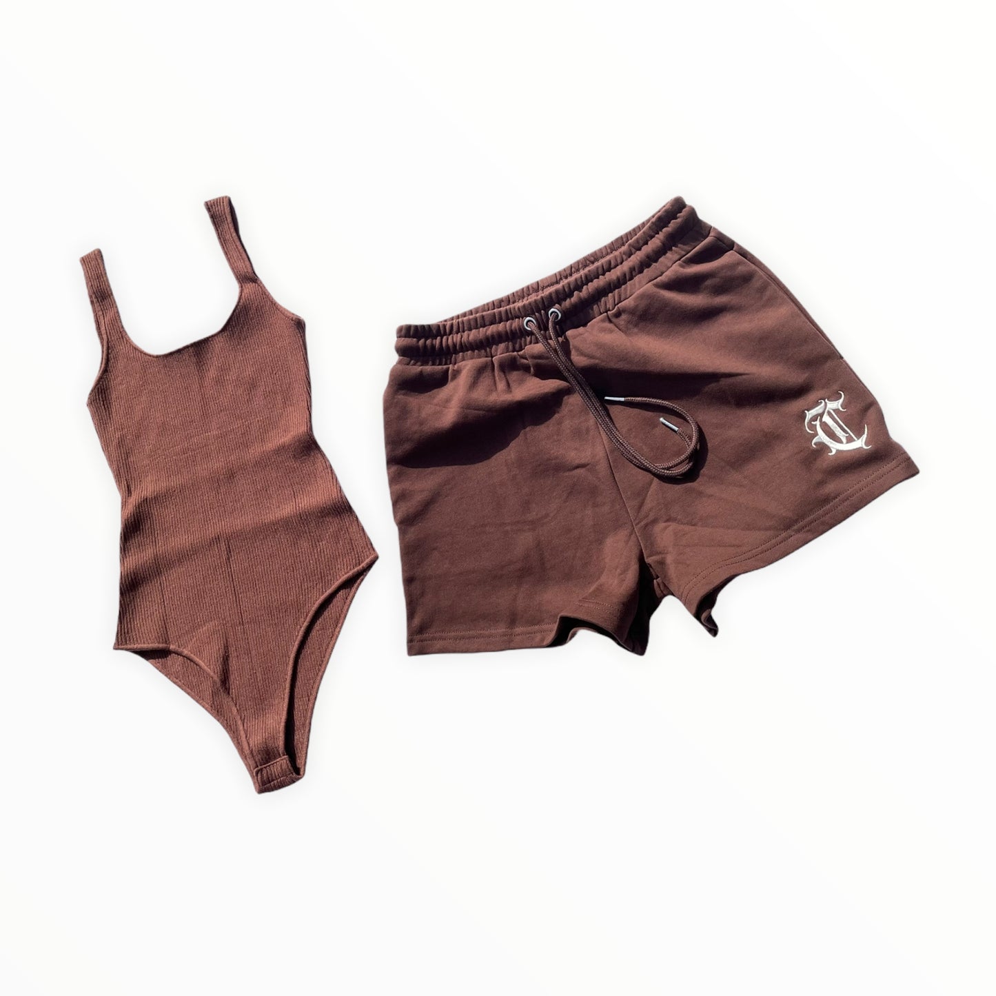 Chosen Shorts Set (Brown, Ivory)