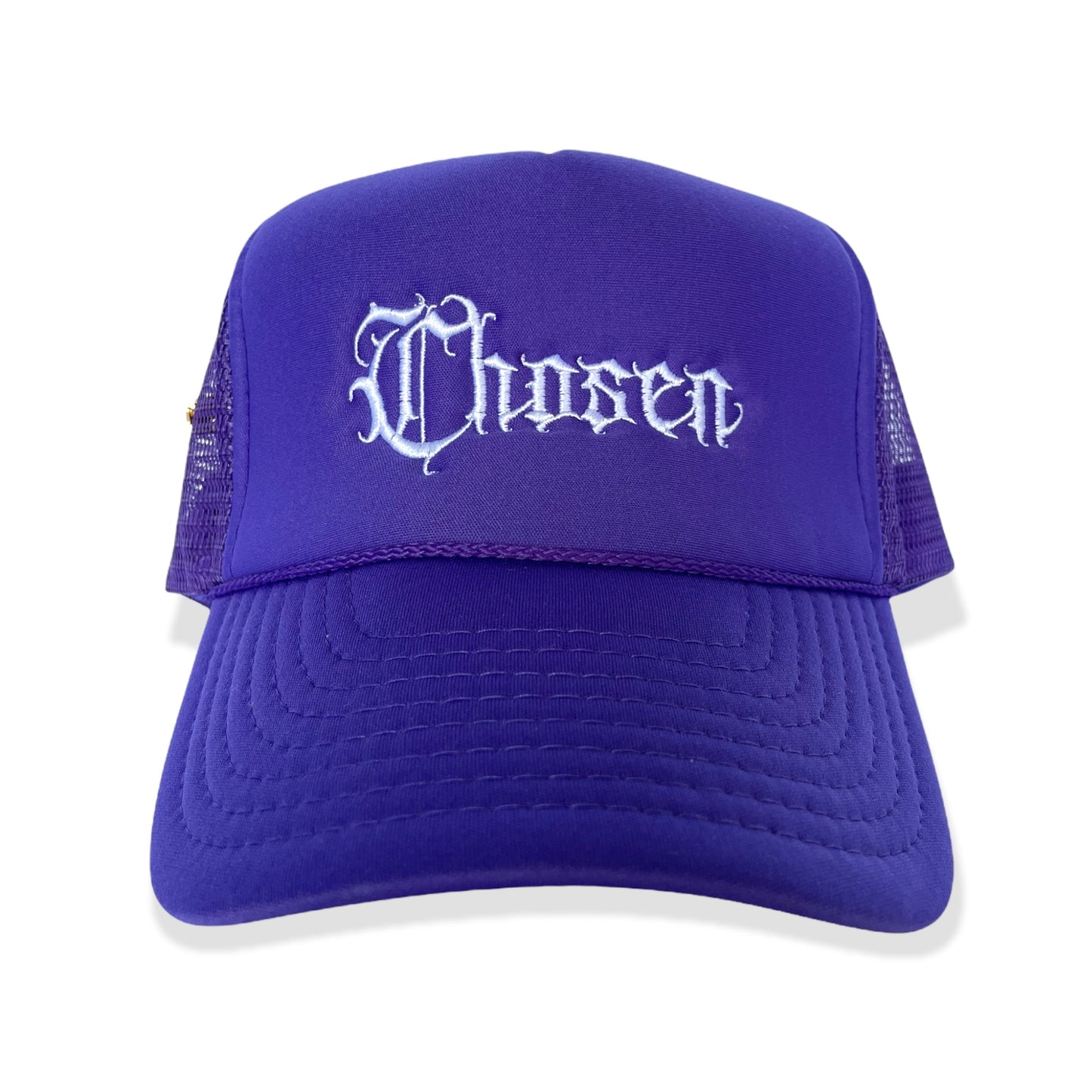 Chosen Trucker Hat (Purple, White)